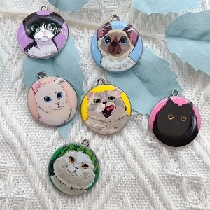 Jewelry Making Earring Supplies - 10pcs cartoon animal cat enamel jewelry