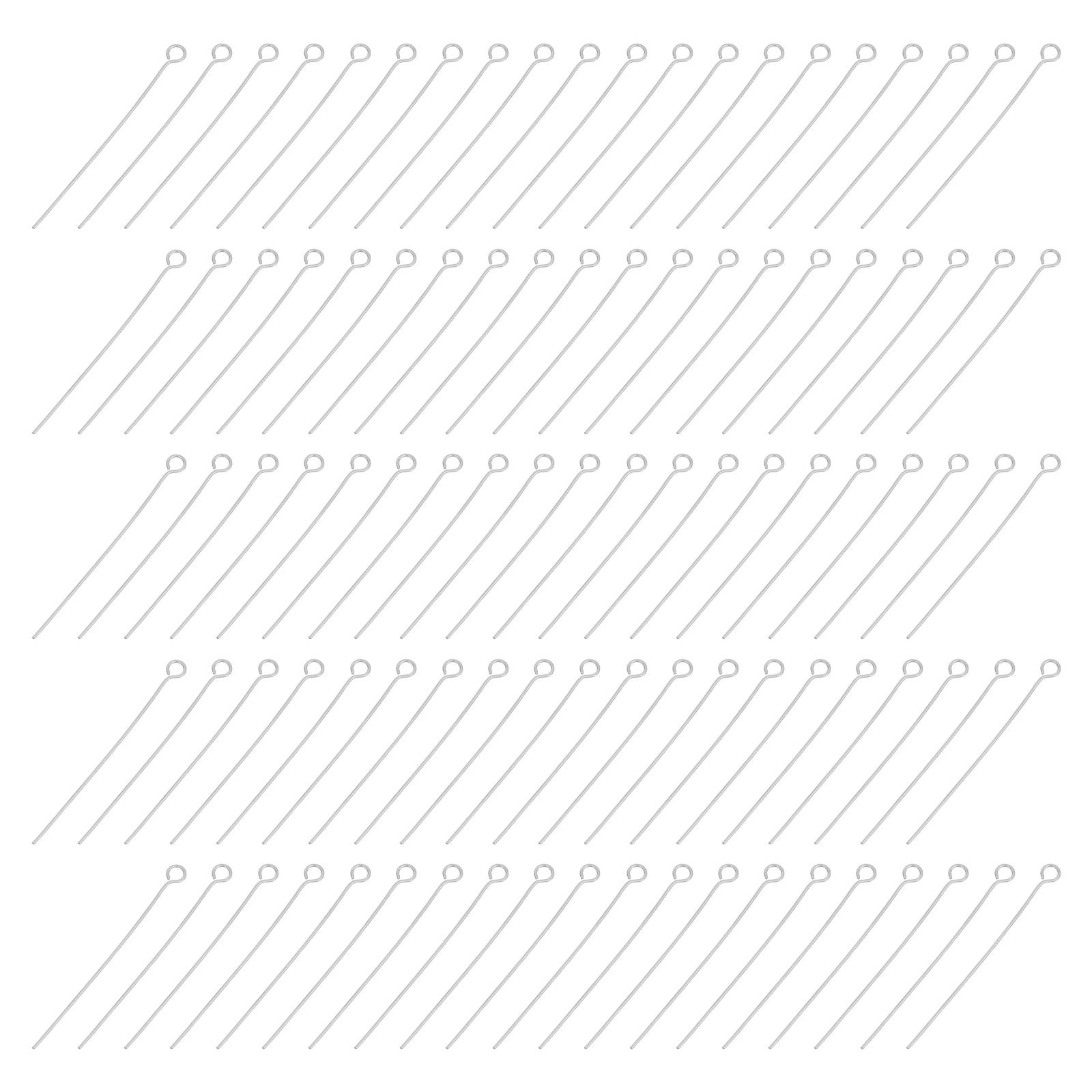 Jewelry Making Head Pins - 300Pcs Silver Stainless Steel Eye Pins