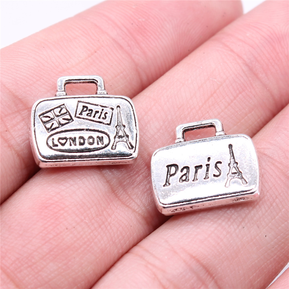 Jewelry Making Paris - 6pcs/Lot 14x17mm Antique Silver Color Paris