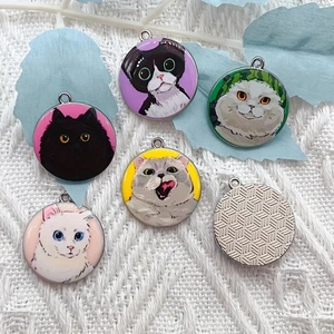 10pcs cartoon animal cat ename - Jewelry Making Earring Supplies ulasan dan harga