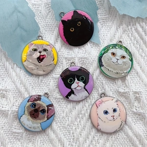 10pcs cartoon animal cat ename - Jewelry Making Earring Supplies ulasan dan harga