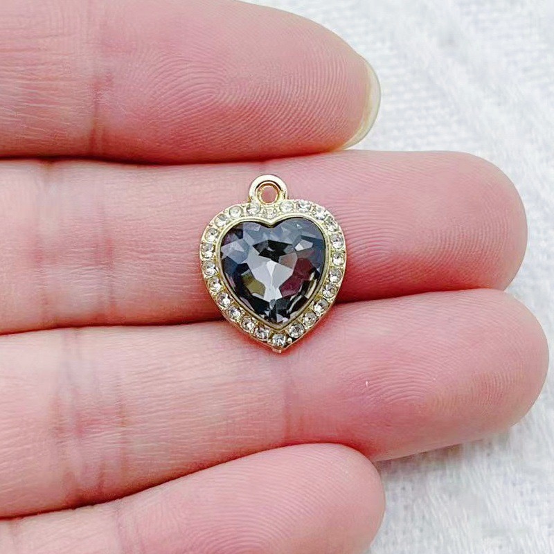 10pcs heart-shaped inlaid colo - Jewelry Making Accessories ulasan dan harga
