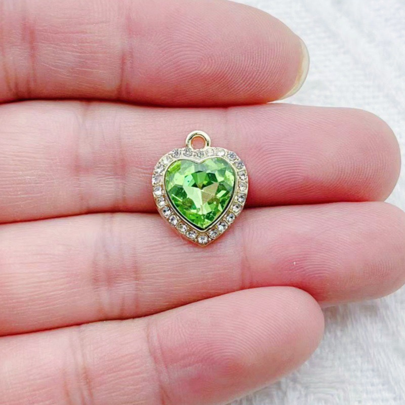 10pcs heart-shaped inlaid colo - Jewelry Making Accessories ulasan dan harga