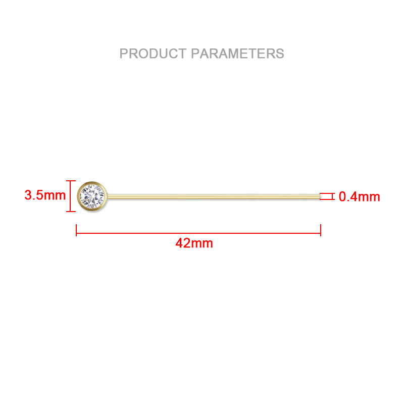 14K Gold Filled Zircon Head Pi - Jewelry Making Head Pins ulasan dan harga
