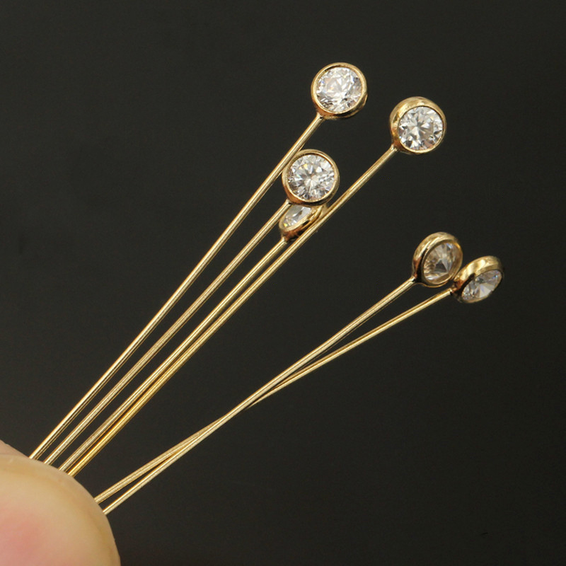 14K Gold Filled Zircon Head Pi - Jewelry Making Head Pins ulasan dan harga