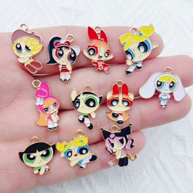 10pcs Alloy Oil-Dripping Carto - Jewelry Making Accessories ulasan dan harga