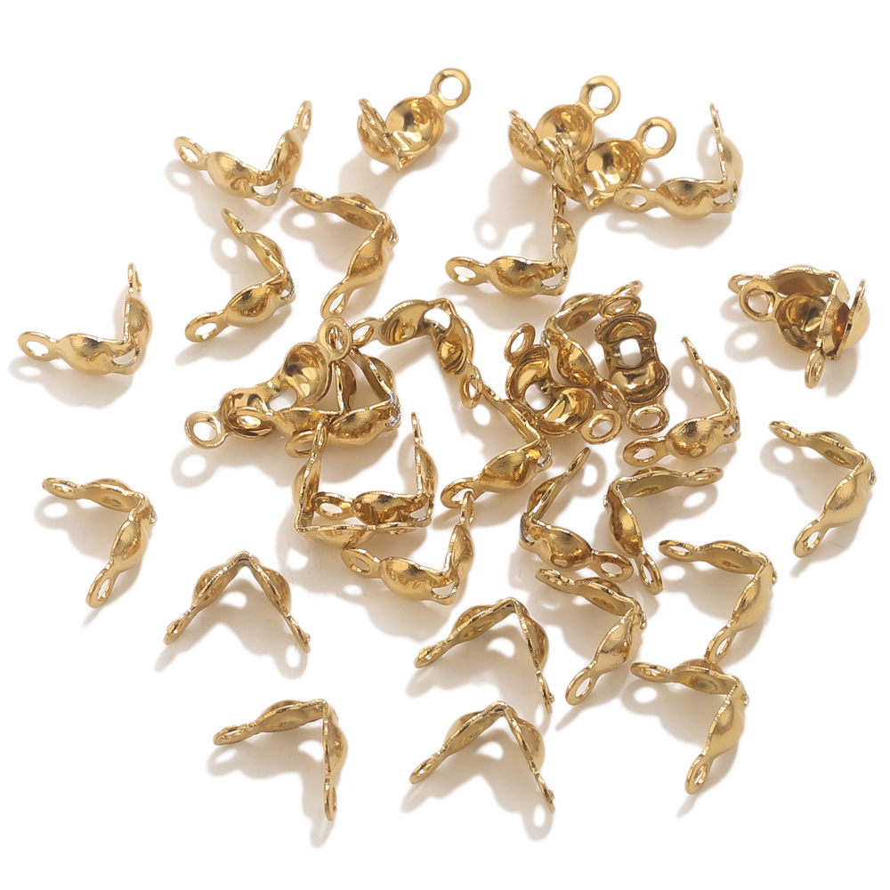 50pcs PVD Gold Plated Stainles - Jewelry Making Accessories ulasan dan harga