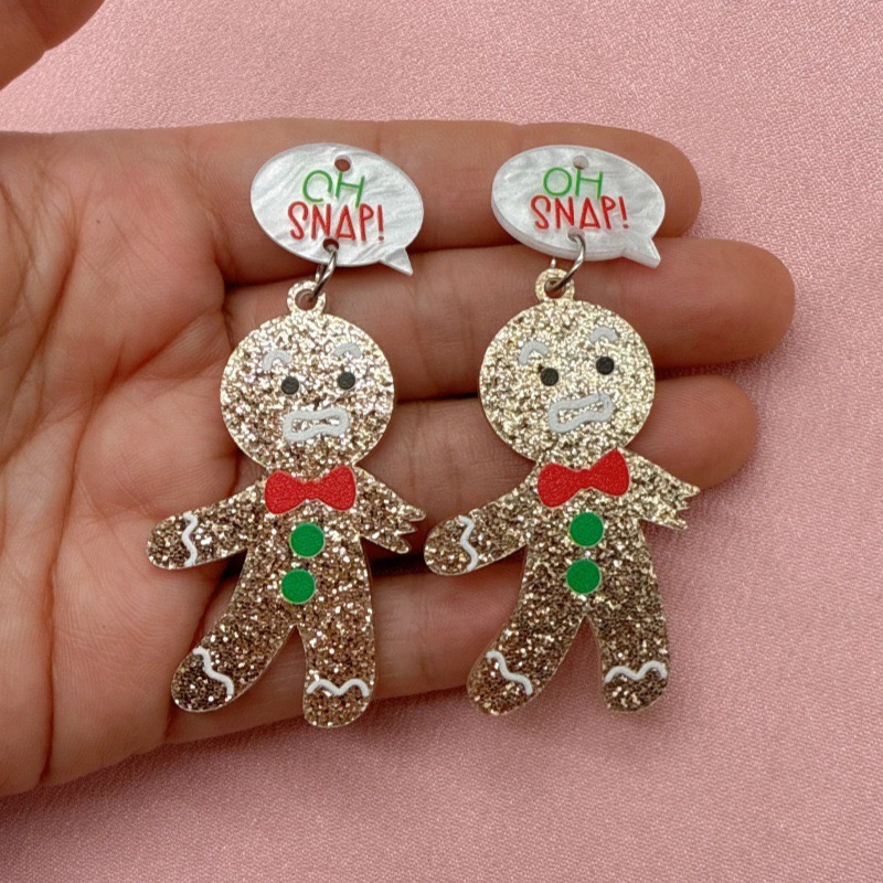 10pcs Cute Christmas Gingerbre - Jewelry Making Accessories ulasan dan harga