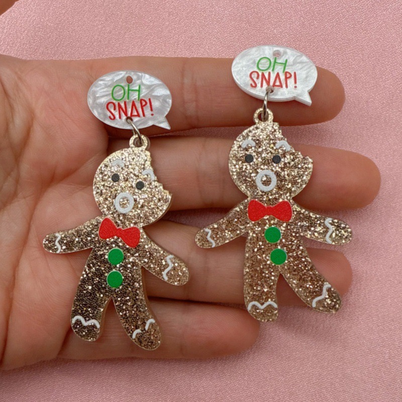10pcs Cute Christmas Gingerbre - Jewelry Making Accessories ulasan dan harga