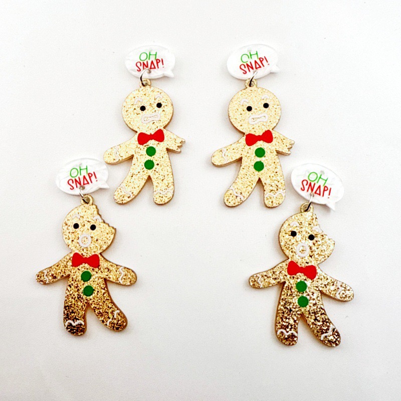 10pcs Cute Christmas Gingerbre - Jewelry Making Accessories ulasan dan harga
