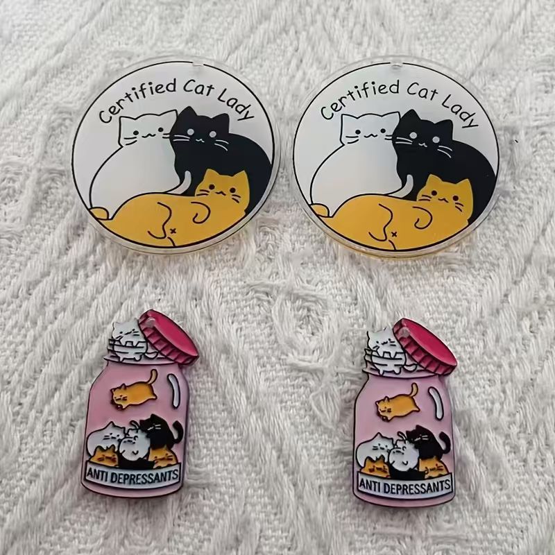 10pcs acrylic cute cat pendant - Jewelry Making Accessories ulasan dan harga
