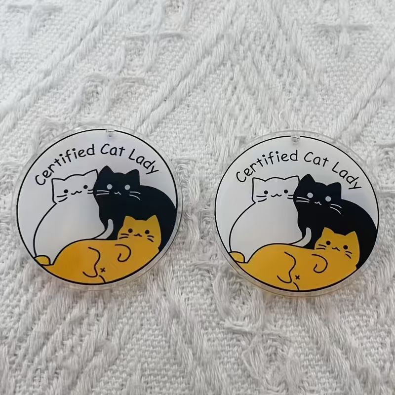 10pcs acrylic cute cat pendant - Jewelry Making Accessories ulasan dan harga