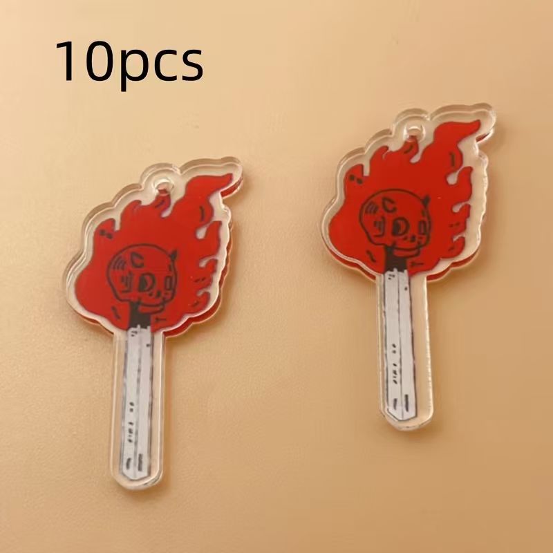 10pcs acrylic skull pendant, D - Jewelry Making Accessories ulasan dan harga