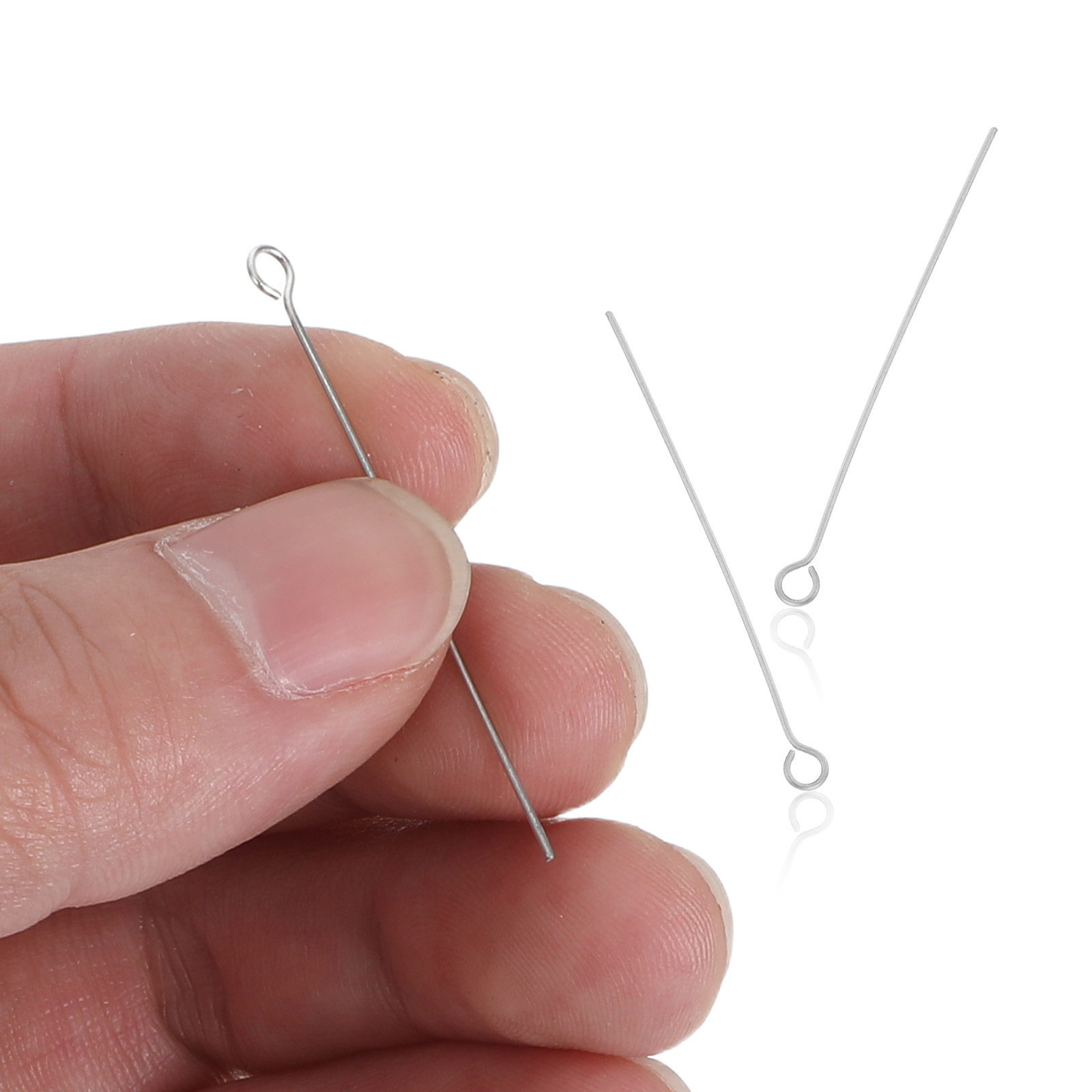 300Pcs Silver Stainless Steel  - Jewelry Making Head Pins ulasan dan harga