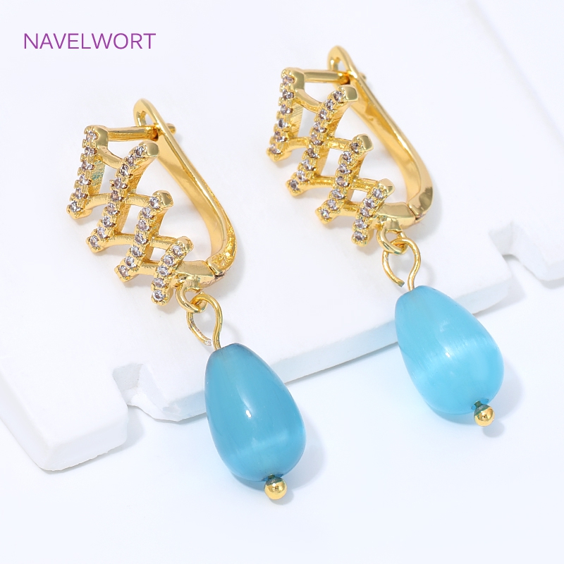 18K Gold Plated Fan Shape Flow - Jewelry Making Earring Supplies ulasan dan harga