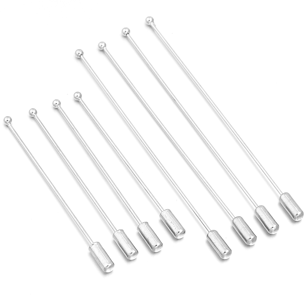 10pcs/lot 60/90cm Rhodium Colo - Jewelry Making Head Pins ulasan dan harga