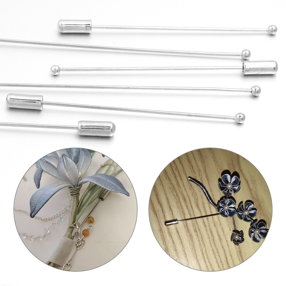 10pcs/lot 60/90cm Rhodium Colo - Jewelry Making Head Pins ulasan dan harga