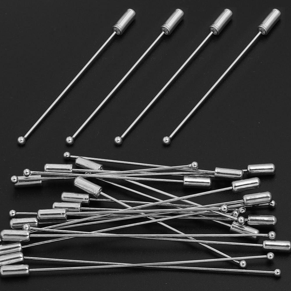 10pcs/lot 60/90cm Rhodium Colo - Jewelry Making Head Pins ulasan dan harga