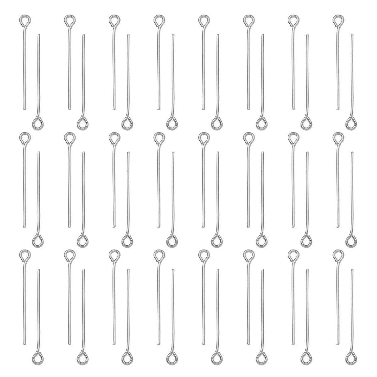 100Pcs/Lot Stainless Steel Eye - Jewelry Making Head Pins ulasan dan harga