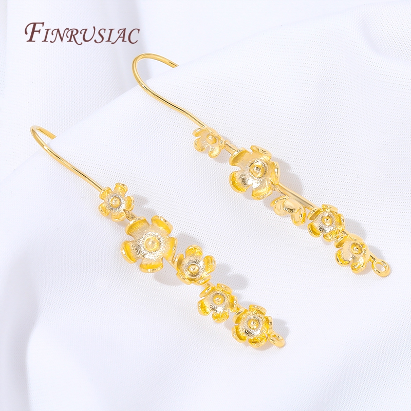 18K Gold Plated Flower Earring - Jewelry Making Earring Supplies ulasan dan harga
