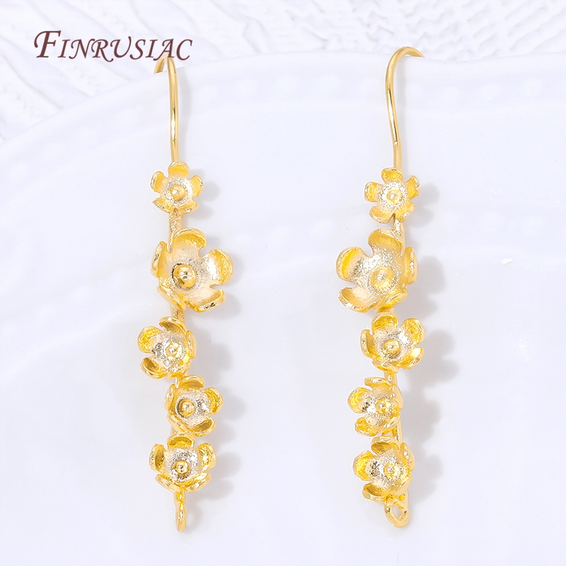 18K Gold Plated Flower Earring - Jewelry Making Earring Supplies ulasan dan harga