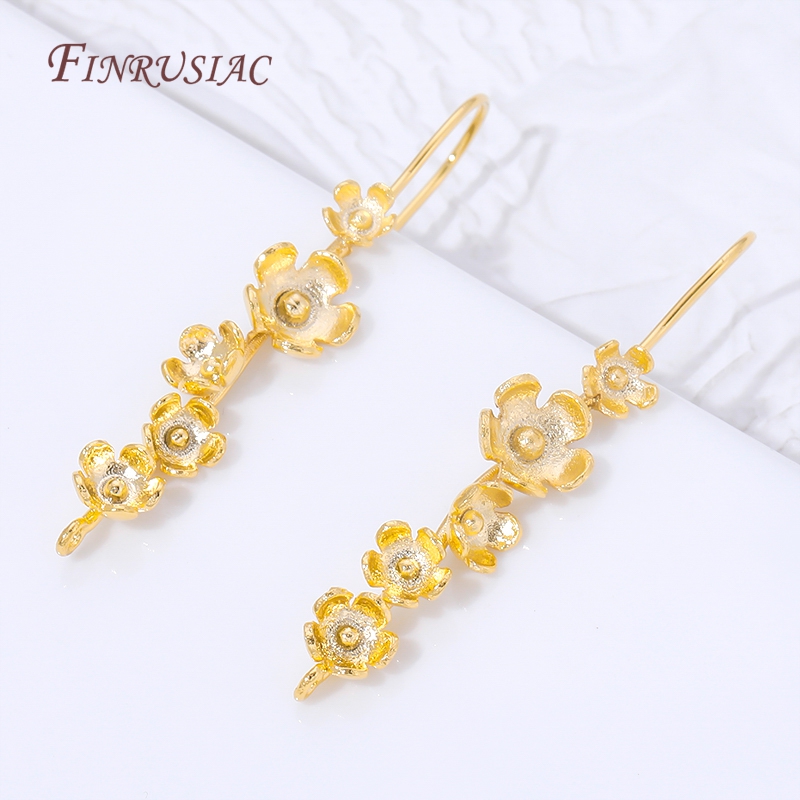 18K Gold Plated Flower Earring - Jewelry Making Earring Supplies ulasan dan harga