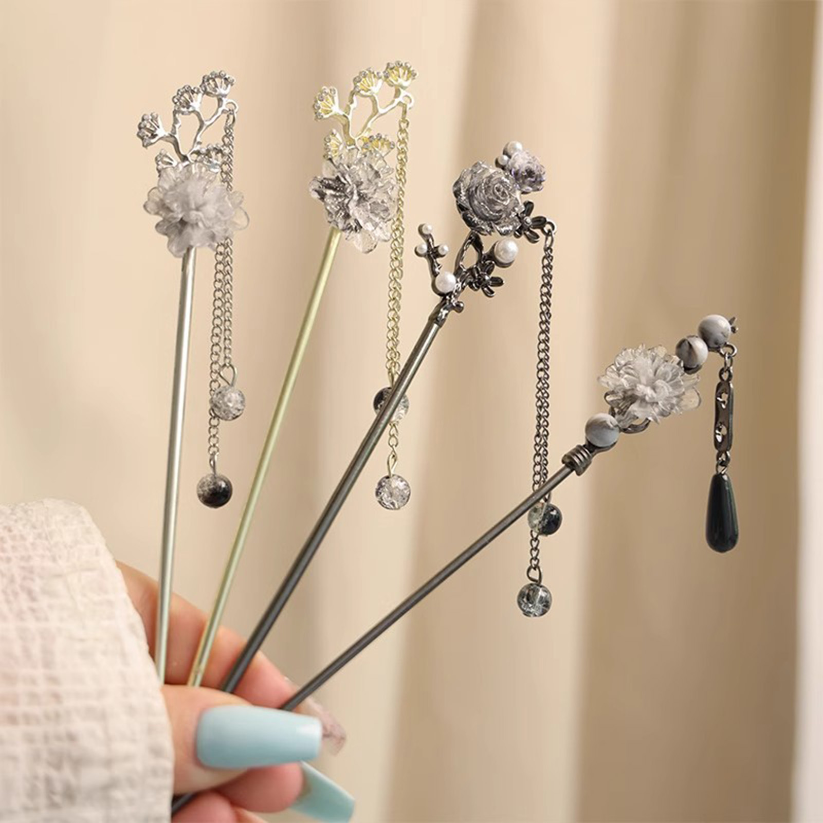 Elegant Flower Hair Sticks For - Jewelry Making Accessories ulasan dan harga