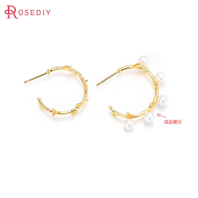 6PCS 18K Gold Color Brass with - Jewelry Making Earring Supplies ulasan dan harga