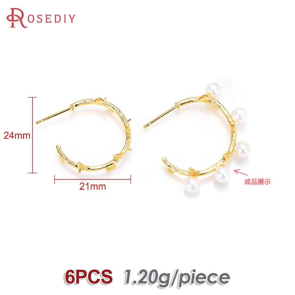 6PCS 18K Gold Color Brass with - Jewelry Making Earring Supplies ulasan dan harga