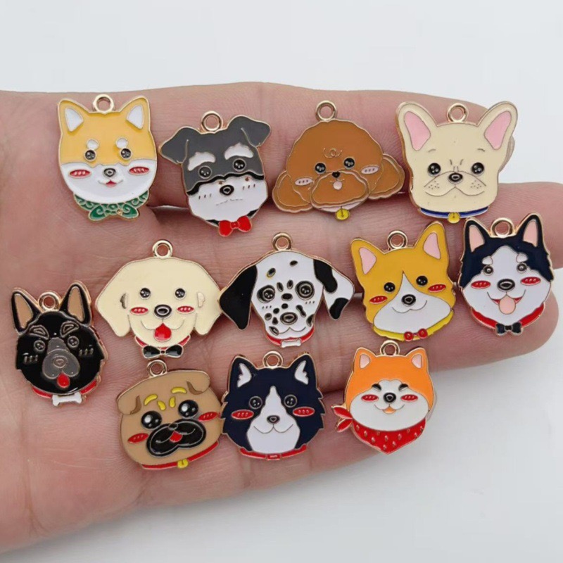 12pcs cartoon pet spotted dog  - Jewelry Making Accessories ulasan dan harga