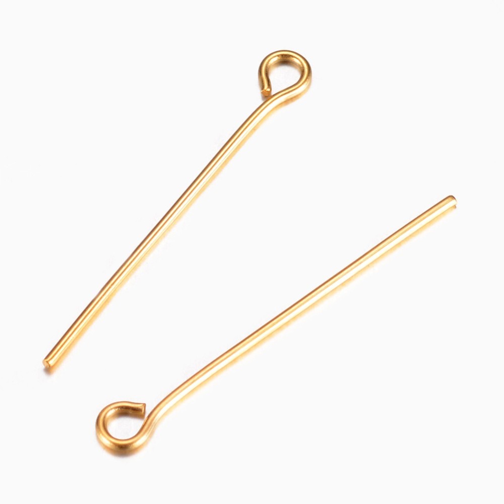 20Pcs Golden Stainless Steel E - Jewelry Making Head Pins ulasan dan harga