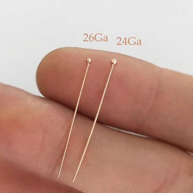 14K Rose Gold Filled Ball Head - Jewelry Making Head Pins ulasan dan harga