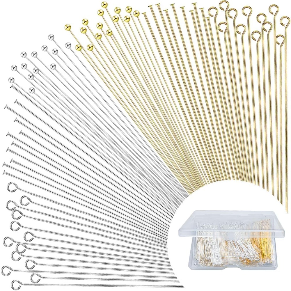 600pcs Flat Head Eye Bead Pins - Jewelry Making Head Pins ulasan dan harga