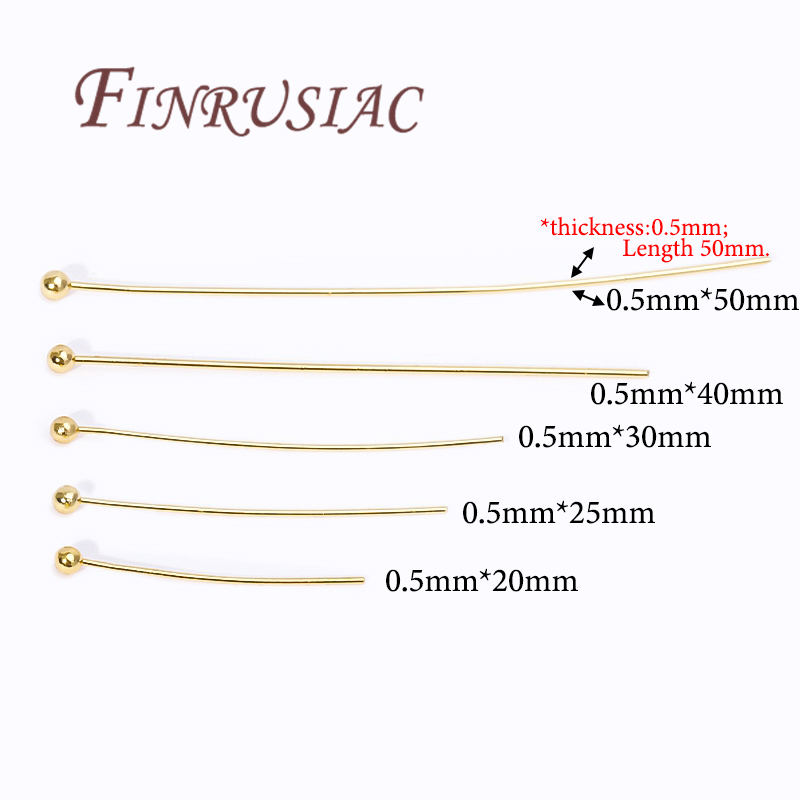 50Pcs 20-50mm Gold Plated Pins - Jewelry Making Head Pins ulasan dan harga
