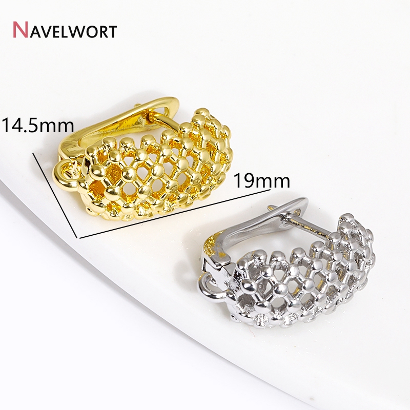 18K Gold Plated Brass  Hollow  - Jewelry Making Earring Supplies ulasan dan harga